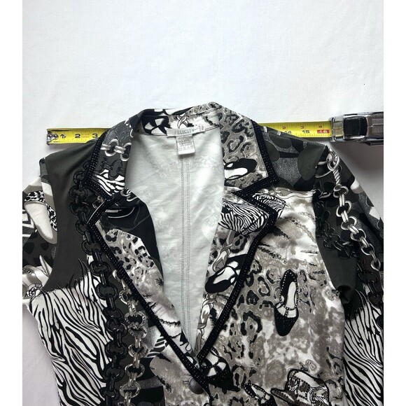 Felicity Jazzy Rhinestone Stud Jacket  with Shoe &‎ Hat Decor Size Small - Picture 4 of 12